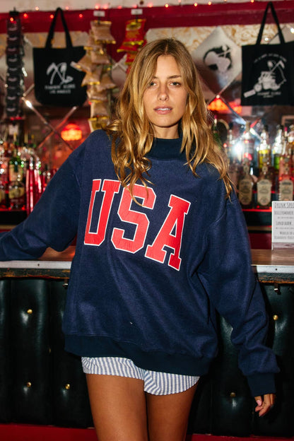 USA & FLAG Reversible Mock Neck Sweatshirt