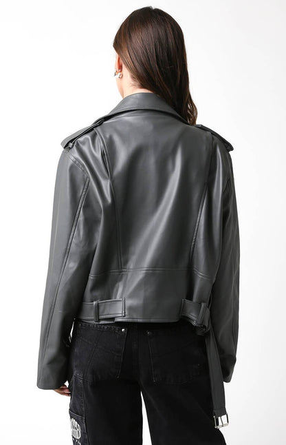 Charcoal Leather Jacket