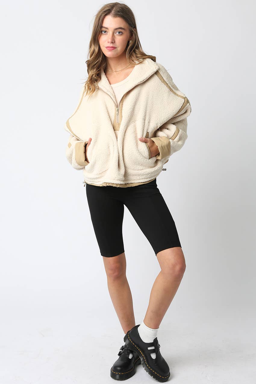 Ivory Fleece Quarter Zip